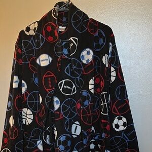 Cherokee Boys Black Fluffy Sleepwear with Sports Design